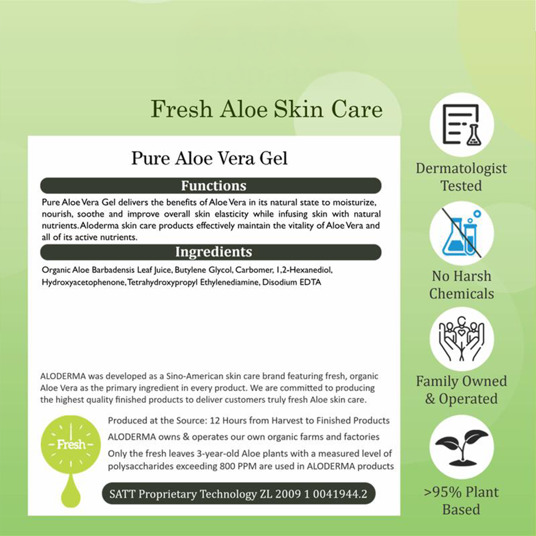Pure Organic Aloe Vera Gel Made within 12 Hours of Harvest
