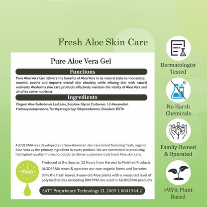 Pure Organic Aloe Vera Gel Made within 12 Hours of Harvest